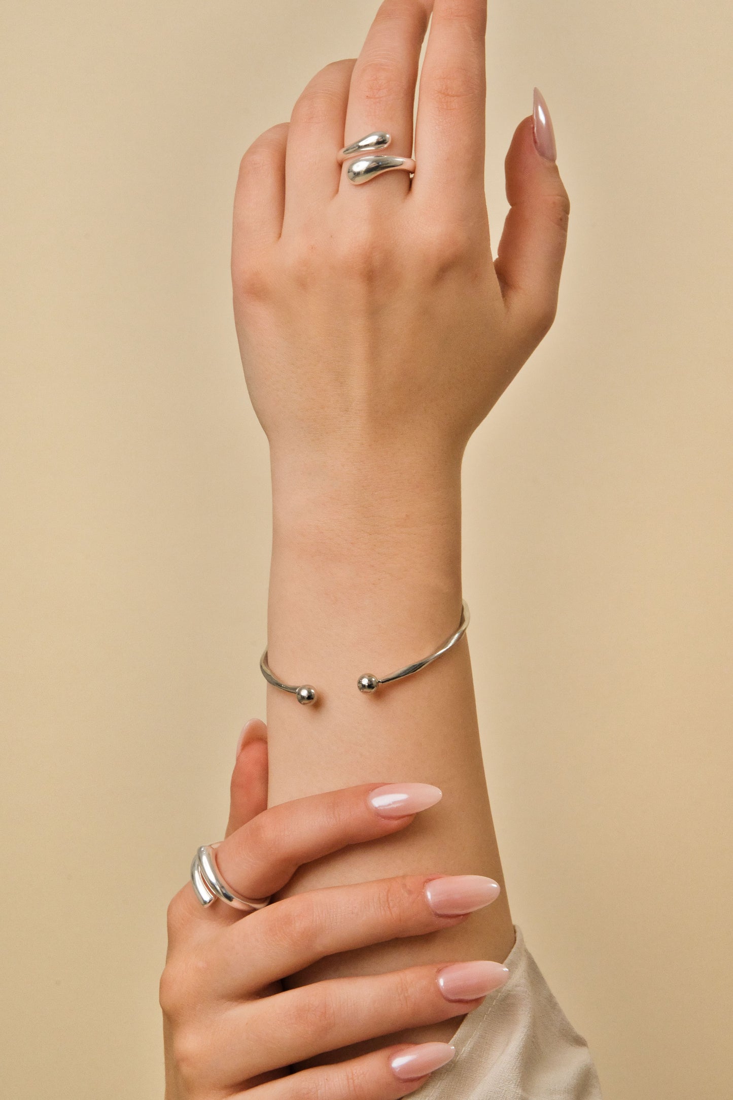 Double Drop Ring Silber