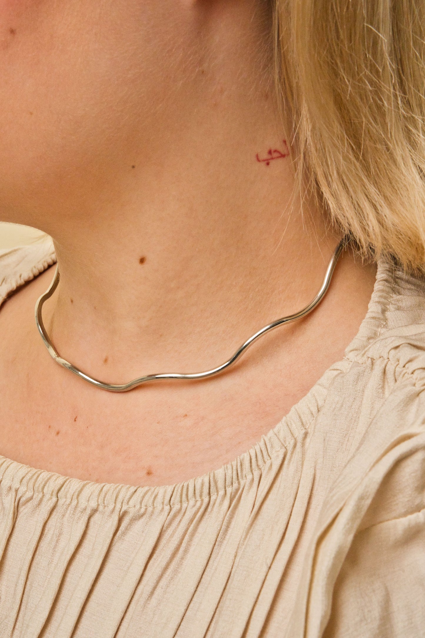 Wave Choker Silber