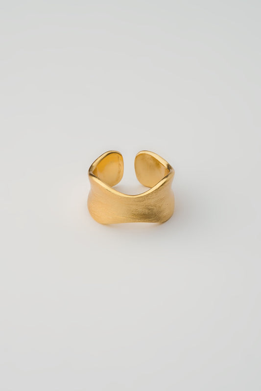 Brushed Cocktail Ring Gold