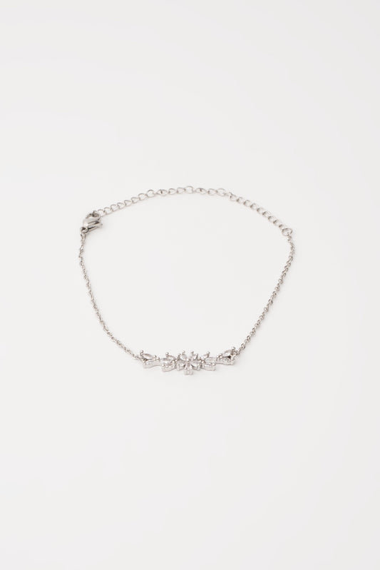 Flower Zirconia Armband Silber
