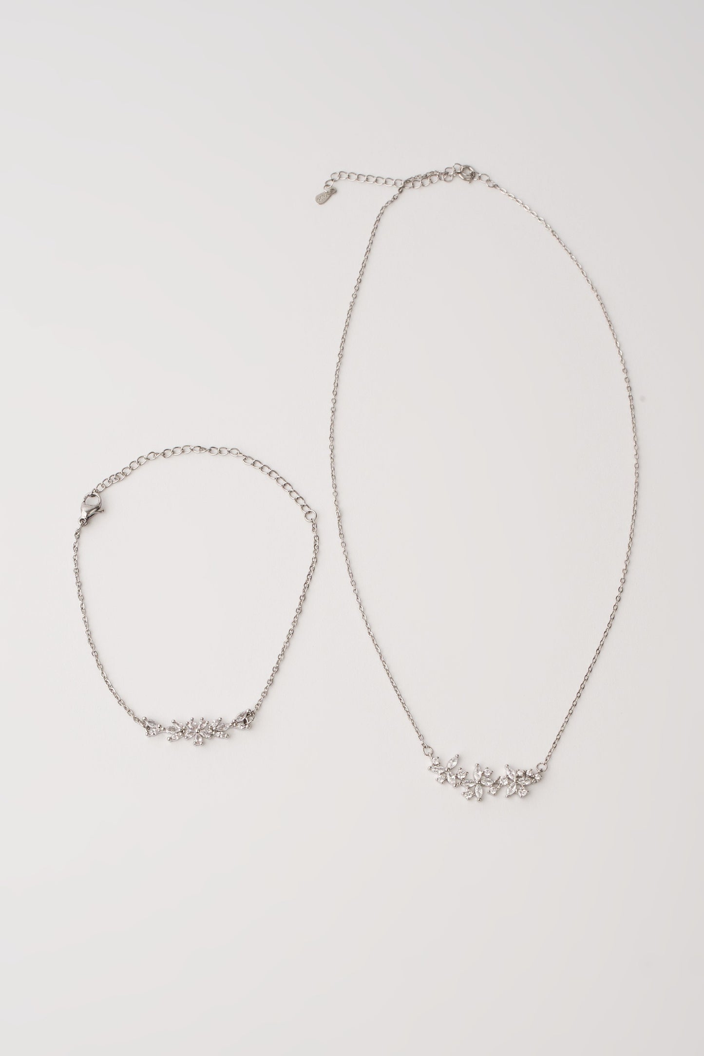 Flower Zirconia Set Silber