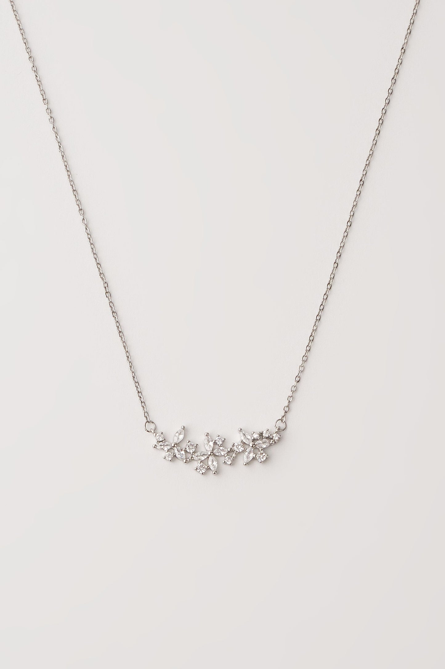 Flower Zirconia Halskette Silber