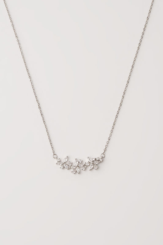 Flower Zirconia Halskette Silber