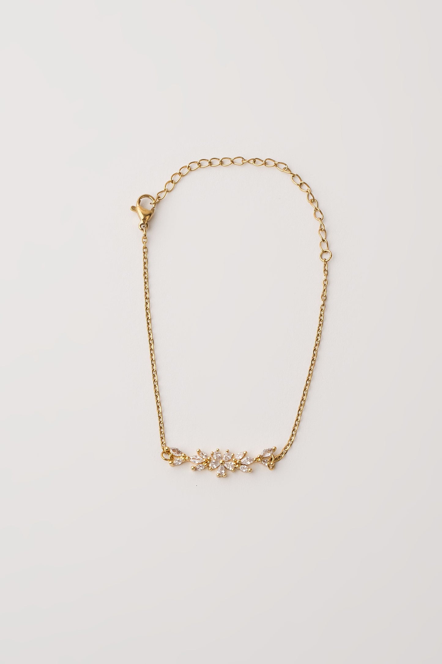 Flower Zirconia Armband Gold
