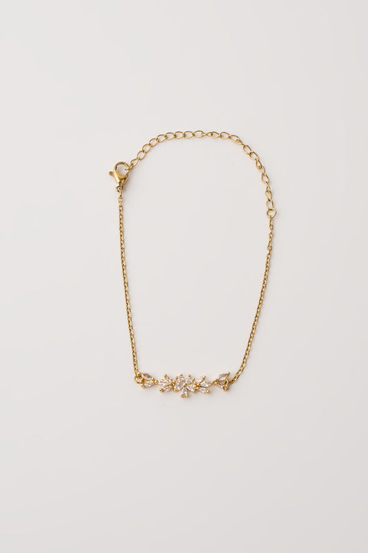 Flower Zirconia Armband Gold