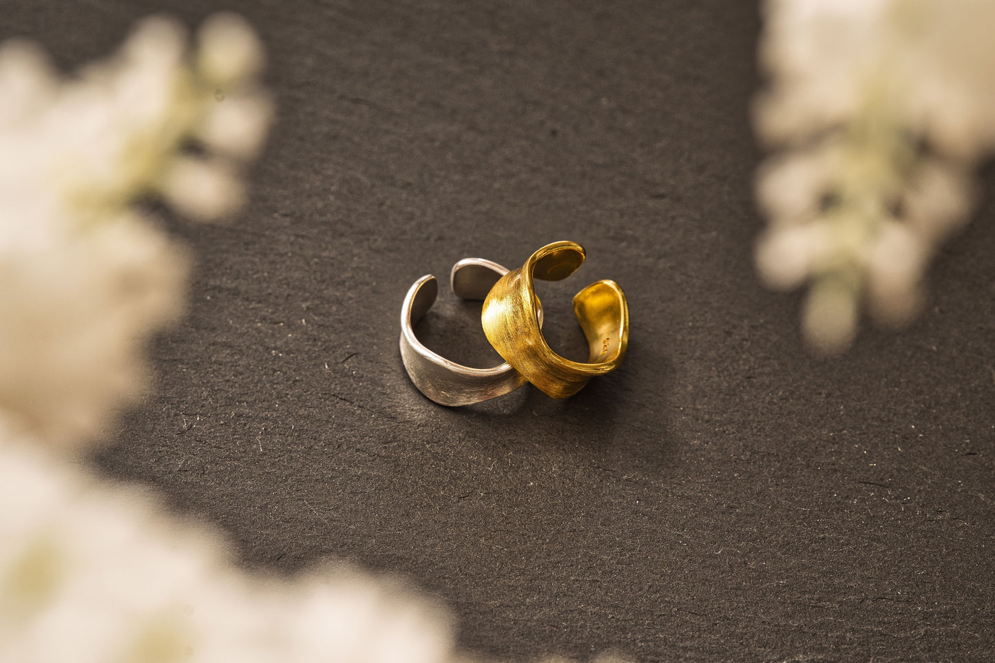 Brushed Cocktail Ring Silber